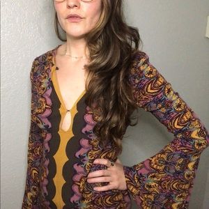 Free People 70s style mini dress